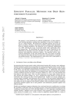 Efficient Parallel Methods for Deep Reinforcement Learning