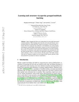 Learning task structure via sparsity grouped multitask learning