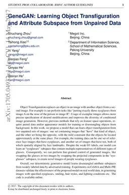 GeneGAN: Learning Object Transfiguration and Attribute Subspace from
  Unpaired Data