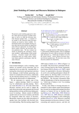 Joint Modeling of Content and Discourse Relations in Dialogues