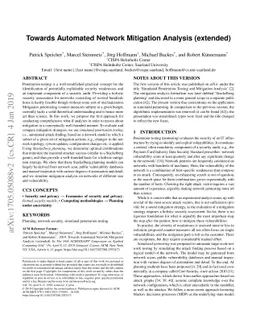 Towards Automated Network Mitigation Analysis (extended)