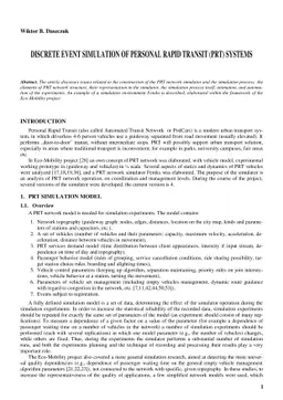 Discrete Event Simulation of Personal Rapid Transit (PRT) Systems