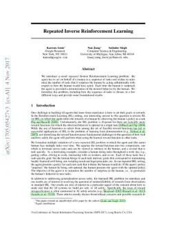Repeated Inverse Reinforcement Learning
