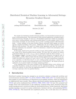 Distributed Statistical Machine Learning in Adversarial Settings:
  Byzantine Gradient Descent
