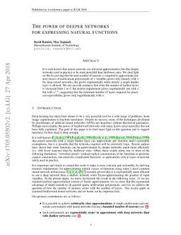 The power of deeper networks for expressing natural functions