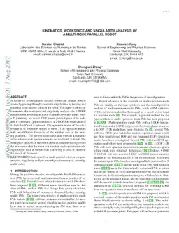 Kinematics, workspace and singularity analysis of a multi-mode parallel
  robot
