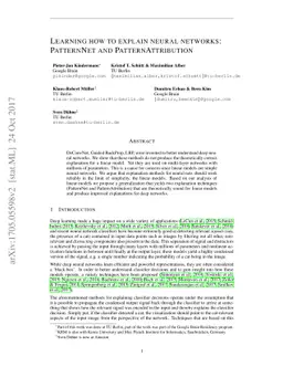 Learning how to explain neural networks: PatternNet and
  PatternAttribution