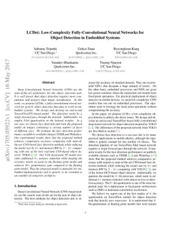 LCDet: Low-Complexity Fully-Convolutional Neural Networks for Object
  Detection in Embedded Systems