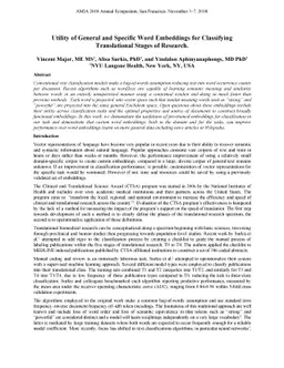 Utility of General and Specific Word Embeddings for Classifying
  Translational Stages of Research