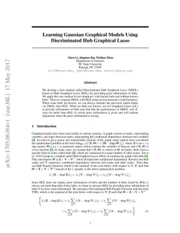 Learning Gaussian Graphical Models Using Discriminated Hub Graphical
  Lasso