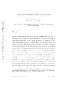 An evidential Markov decision making model