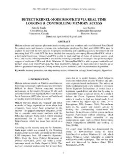 Detect Kernel-Mode Rootkits via Real Time Logging & Controlling Memory
  Access