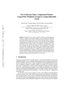 The Conference Paper Assignment Problem: Using Order Weighted Averages
  to Assign Indivisible Goods