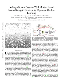 Voltage-Driven Domain-Wall Motion based Neuro-Synaptic Devices for
  Dynamic On-line Learning