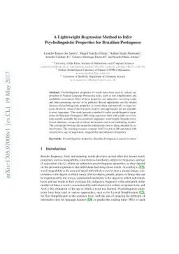 A Lightweight Regression Method to Infer Psycholinguistic Properties for
  Brazilian Portuguese