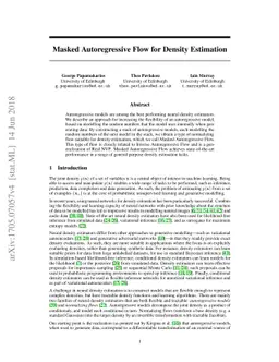 Masked Autoregressive Flow for Density Estimation