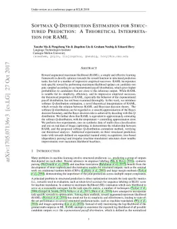 Softmax Q-Distribution Estimation for Structured Prediction: A
  Theoretical Interpretation for RAML