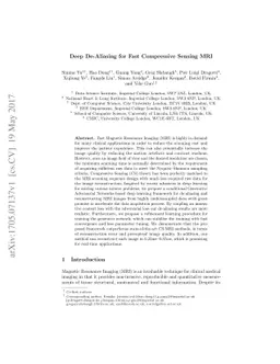 Deep De-Aliasing for Fast Compressive Sensing MRI