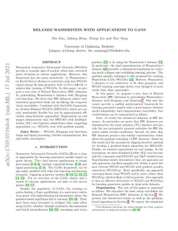 Relaxed Wasserstein with Applications to GANs