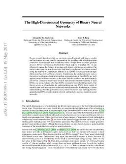 The High-Dimensional Geometry of Binary Neural Networks
