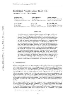 Ensemble Adversarial Training: Attacks and Defenses