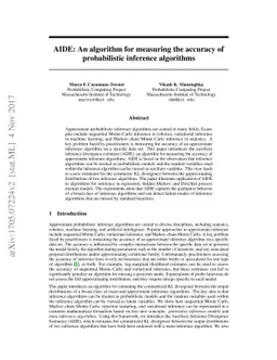 AIDE: An algorithm for measuring the accuracy of probabilistic inference
  algorithms