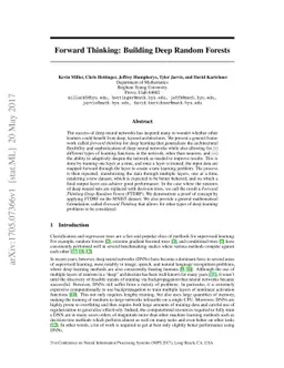 Forward Thinking: Building Deep Random Forests