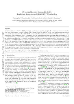 Detecting Recycled Commodity SoCs: Exploiting Aging-Induced SRAM PUF
  Unreliability