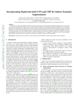Incorporating Depth into both CNN and CRF for Indoor Semantic
  Segmentation