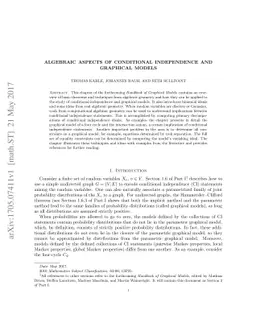 Algebraic Aspects of Conditional Independence and Graphical Models