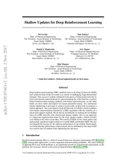 Shallow Updates for Deep Reinforcement Learning
