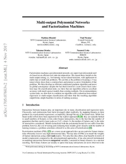 Multi-output Polynomial Networks and Factorization Machines