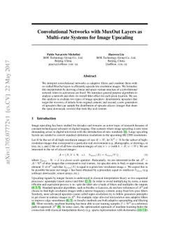 Convolutional Networks with MuxOut Layers as Multi-rate Systems for
  Image Upscaling