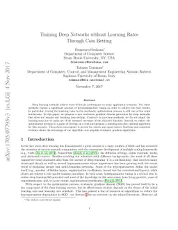 Training Deep Networks without Learning Rates Through Coin Betting