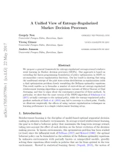 A unified view of entropy-regularized Markov decision processes