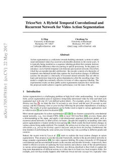 TricorNet: A Hybrid Temporal Convolutional and Recurrent Network for
  Video Action Segmentation