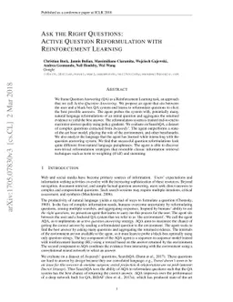 Ask the Right Questions: Active Question Reformulation with
  Reinforcement Learning