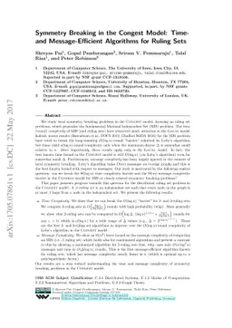 Symmetry Breaking in the Congest Model: Time- and Message-Efficient
  Algorithms for Ruling Sets
