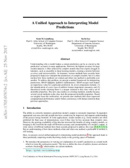 A Unified Approach to Interpreting Model Predictions