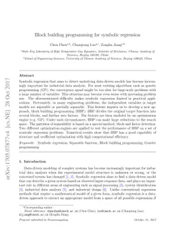 Block building programming for symbolic regression