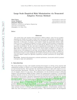 Large Scale Empirical Risk Minimization via Truncated Adaptive Newton
  Method