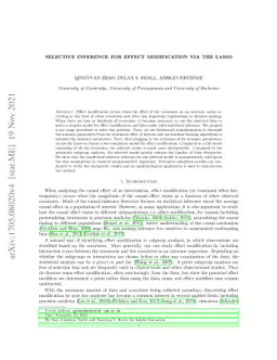 Selective inference for effect modification via the lasso