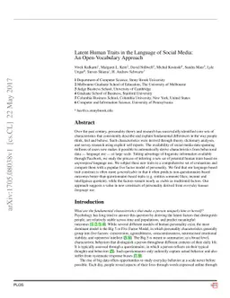 Latent Human Traits in the Language of Social Media: An Open-Vocabulary
  Approach
