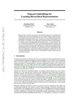 Poincaré Embeddings for Learning Hierarchical Representations