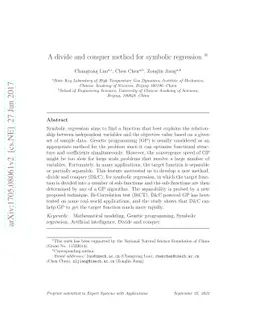 A divide and conquer method for symbolic regression
