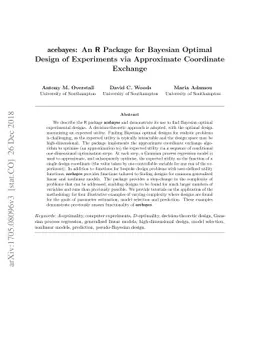 acebayes: An R Package for Bayesian Optimal Design of Experiments via
  Approximate Coordinate Exchange