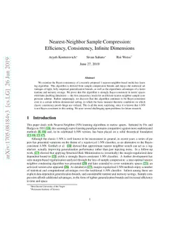 Nearest-Neighbor Sample Compression: Efficiency, Consistency, Infinite
  Dimensions