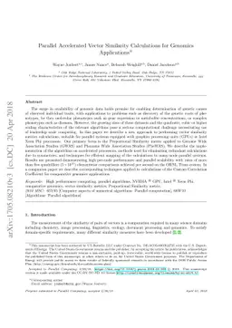 Parallel Accelerated Vector Similarity Calculations for Genomics
  Applications