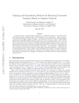 Unifying and Generalizing Methods for Removing Unwanted Variation Based
  on Negative Controls