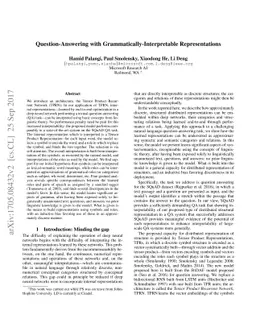 Question-Answering with Grammatically-Interpretable Representations